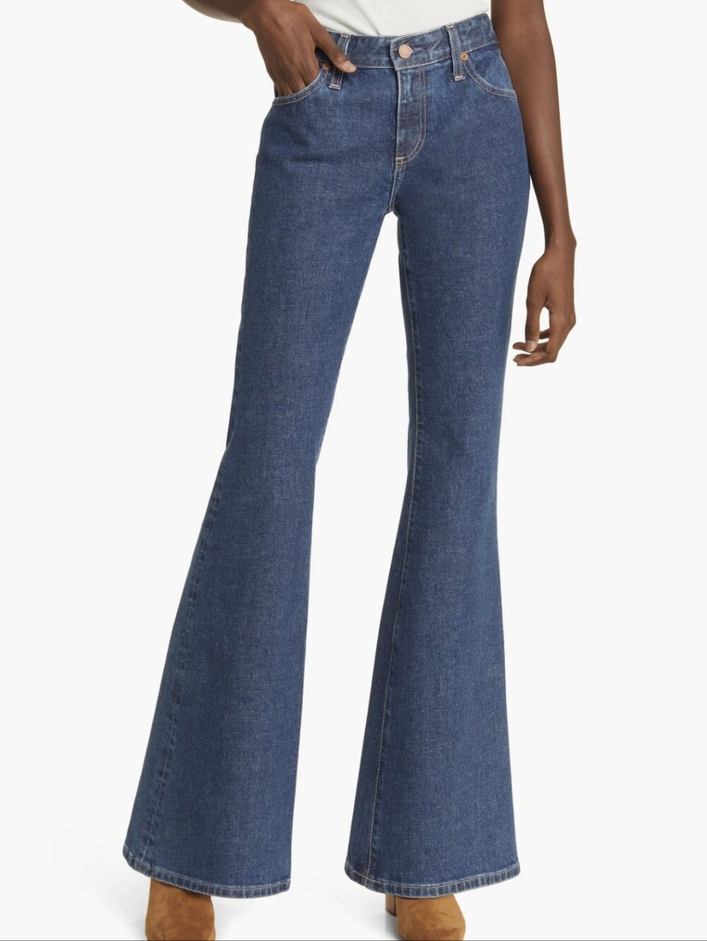 AG Adriano Goldschmied Angeline Mid-Rise Flare Jeans - Blue Sz.27